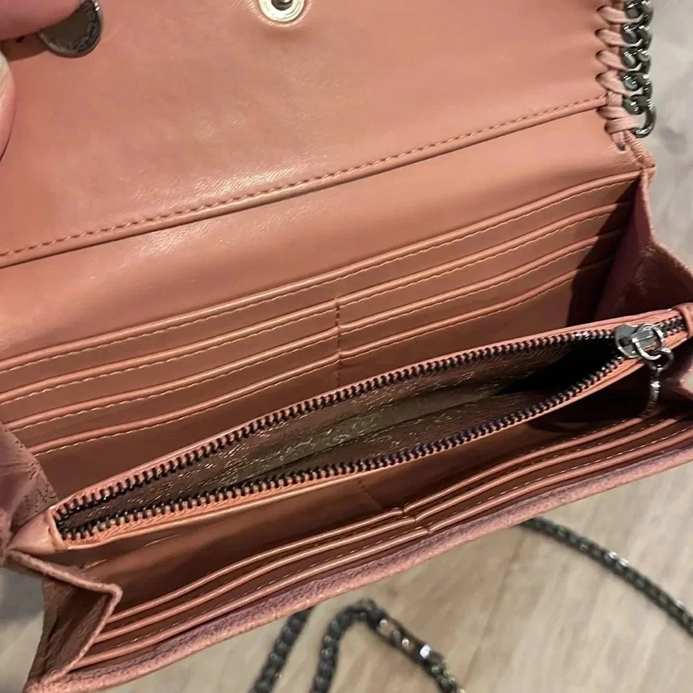 Stella McCartney Mini Falabella Metallic Wallet in Pink Suede - Picture 7 of 15